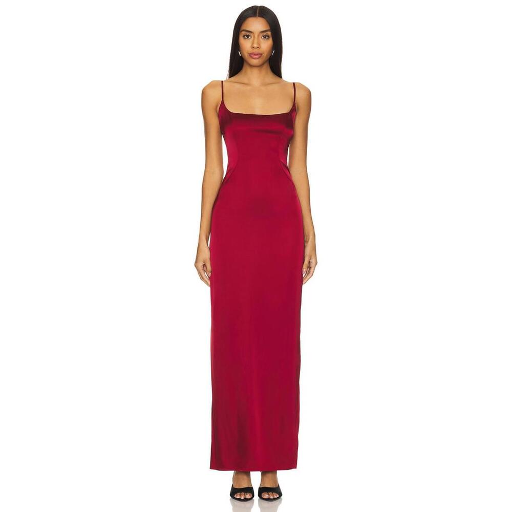 NBD Suman Maxi Dress in Deep Red